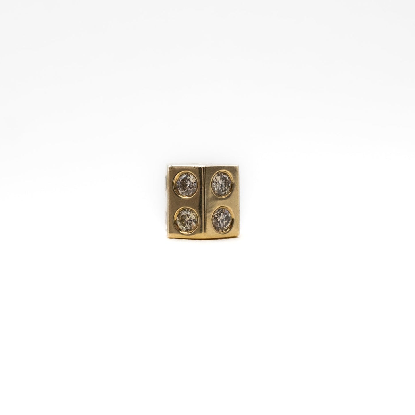 My Twist 14k Hex bead with White Diamonds