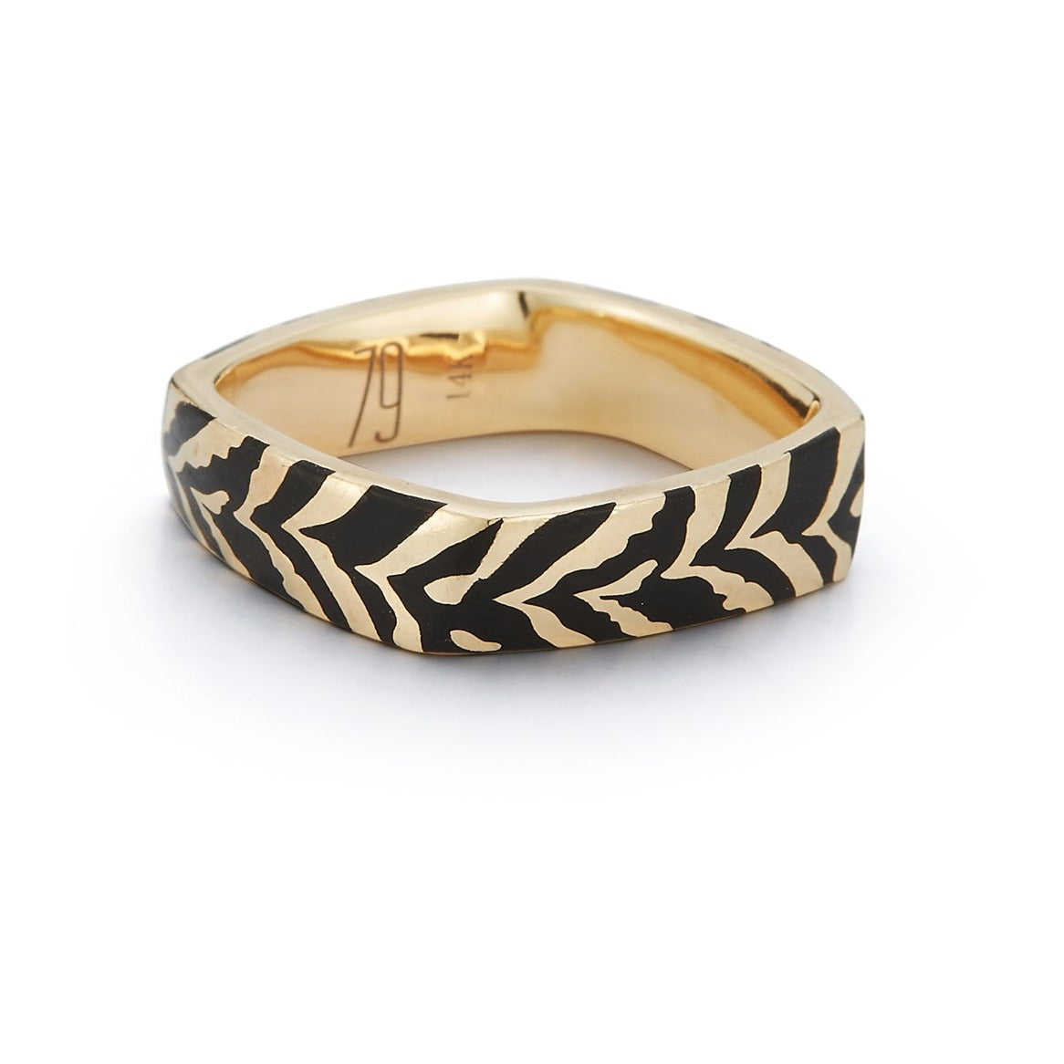Tiger Enamel Twist Ring