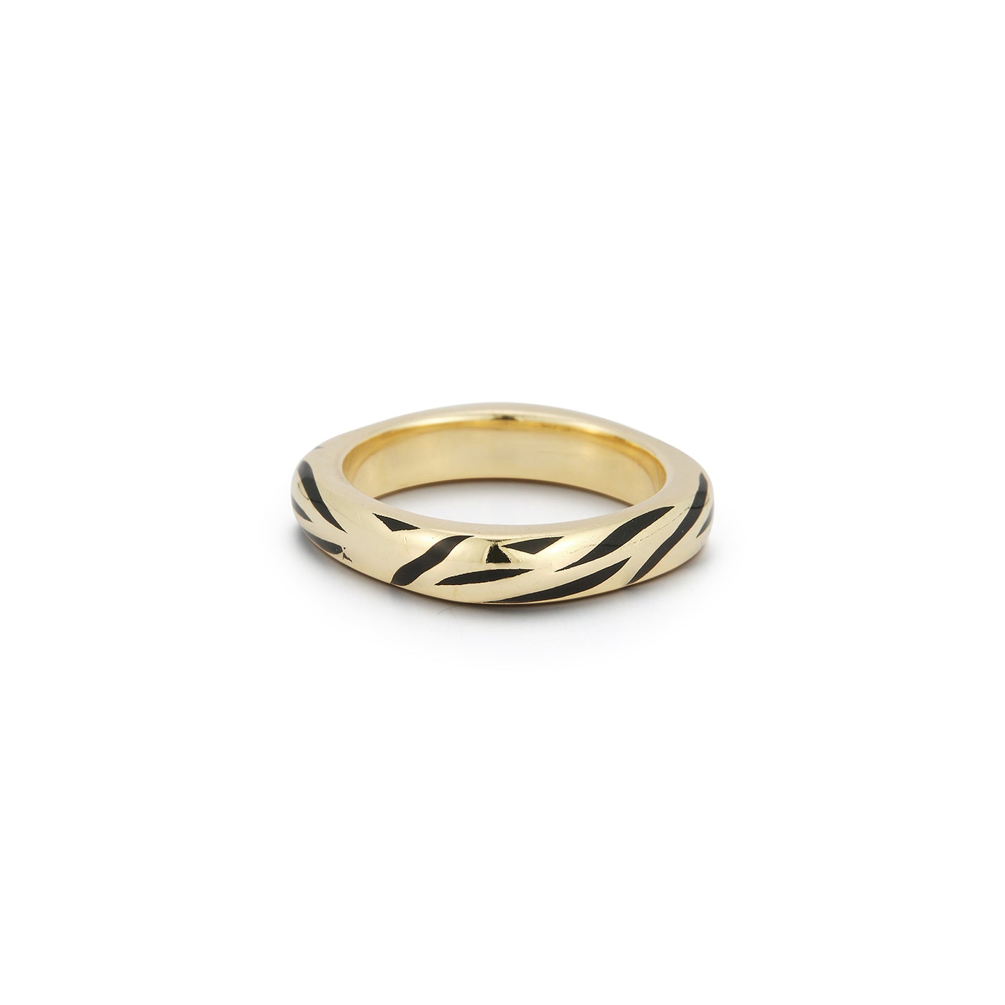 Tiger Square Rounded skinny ring