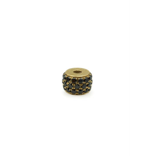 My Twist  14k Black Diamond YG bead 4x6