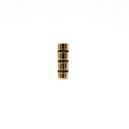 My Twist 14k black diamond yellow gold cylinder bead