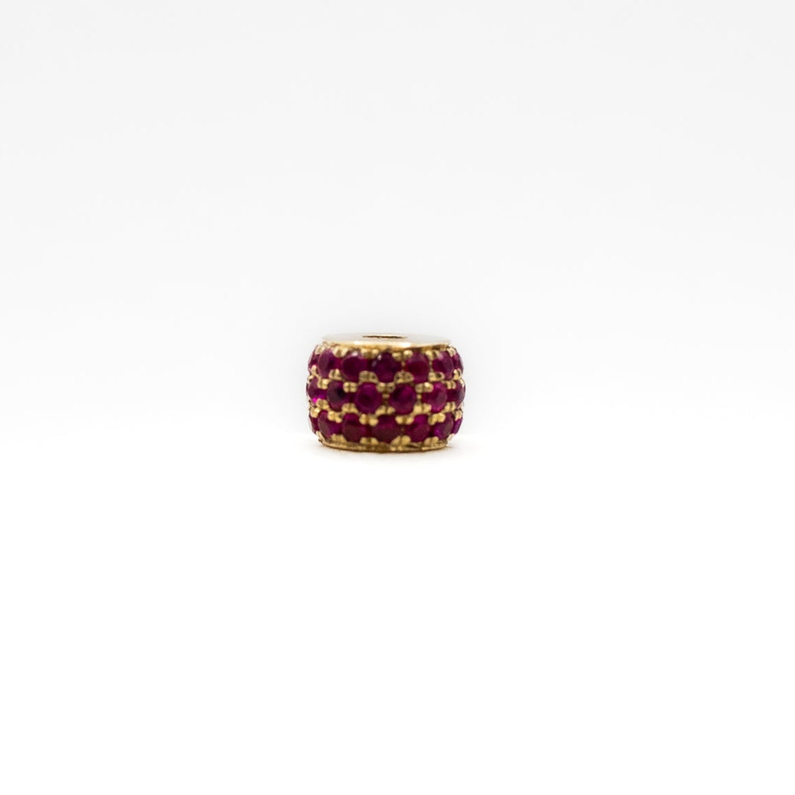 Twist Bead 4x6 Ruby and Yellow Gold Bead