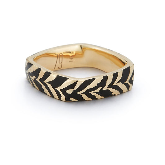 Tiger Enamel Twist Ring