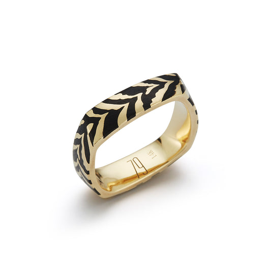 Tiger Enamel Twist Ring