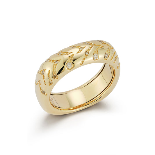 Tiger Square Rounded WD Ring