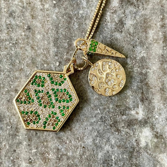 Snake hexagon pendant