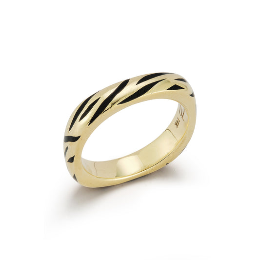 Tiger Square Rounded skinny ring