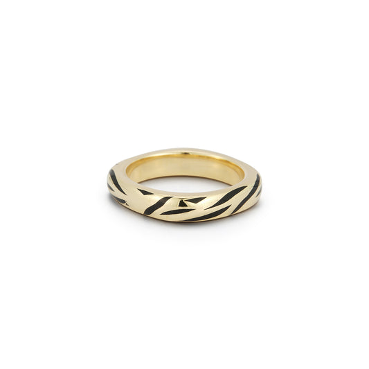 Tiger Square Rounded skinny ring