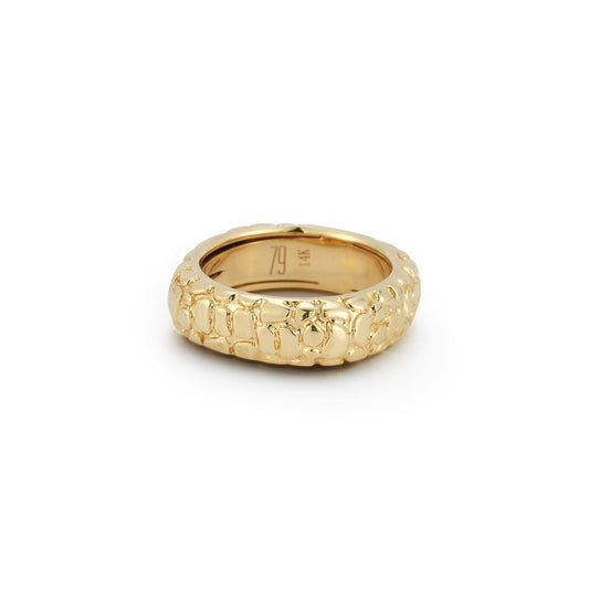 Crocodile Embossed Square Rounded Ring - 79LayersCrocodile Embossed Square Rounded Ring