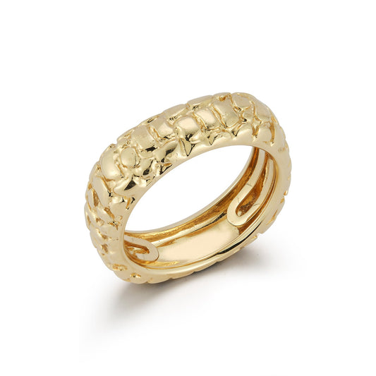 Crocodile Embossed Square Rounded Ring - 79LayersCrocodile Embossed Square Rounded Ring