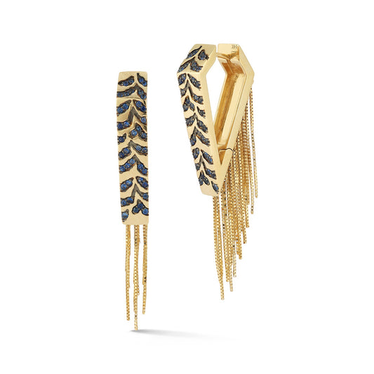 Large Angular Fringe Hoop -Tiger - 79LayersLarge Angular Fringe Hoop -Tiger