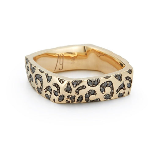 Leopard Black Diamond Twist Ring - 79LayersLeopard Black Diamond Twist Ring