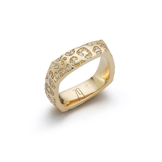 Leopard White Diamond Twist Ring - 79LayersLeopard White Diamond Twist Ring