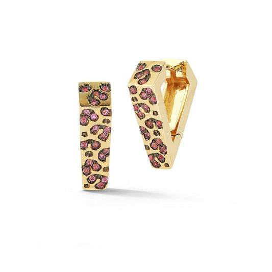 Small Leopard Angular Hoops - 79LayersSmall Leopard Angular Hoops